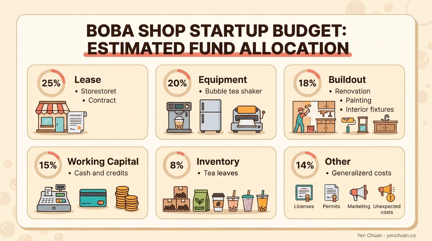Startup cost breakdown by category
