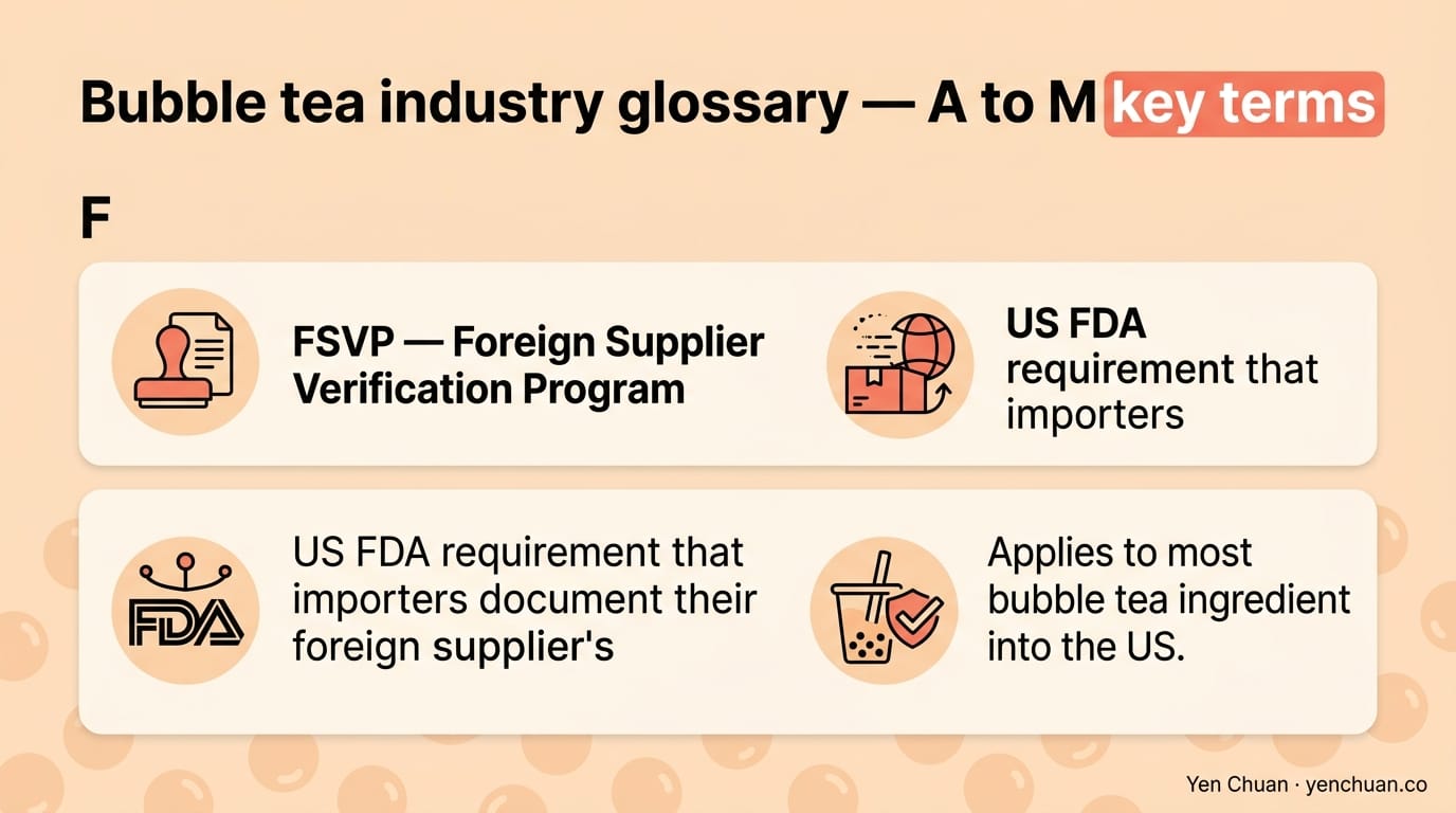 Bubble tea industry glossary — A to M key terms